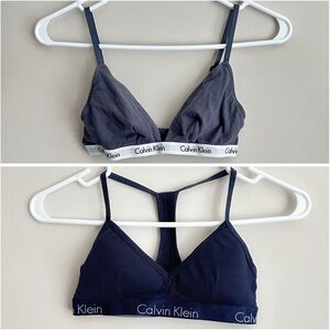 Calvin Klein 2 Bra Bundle Navy and Gray